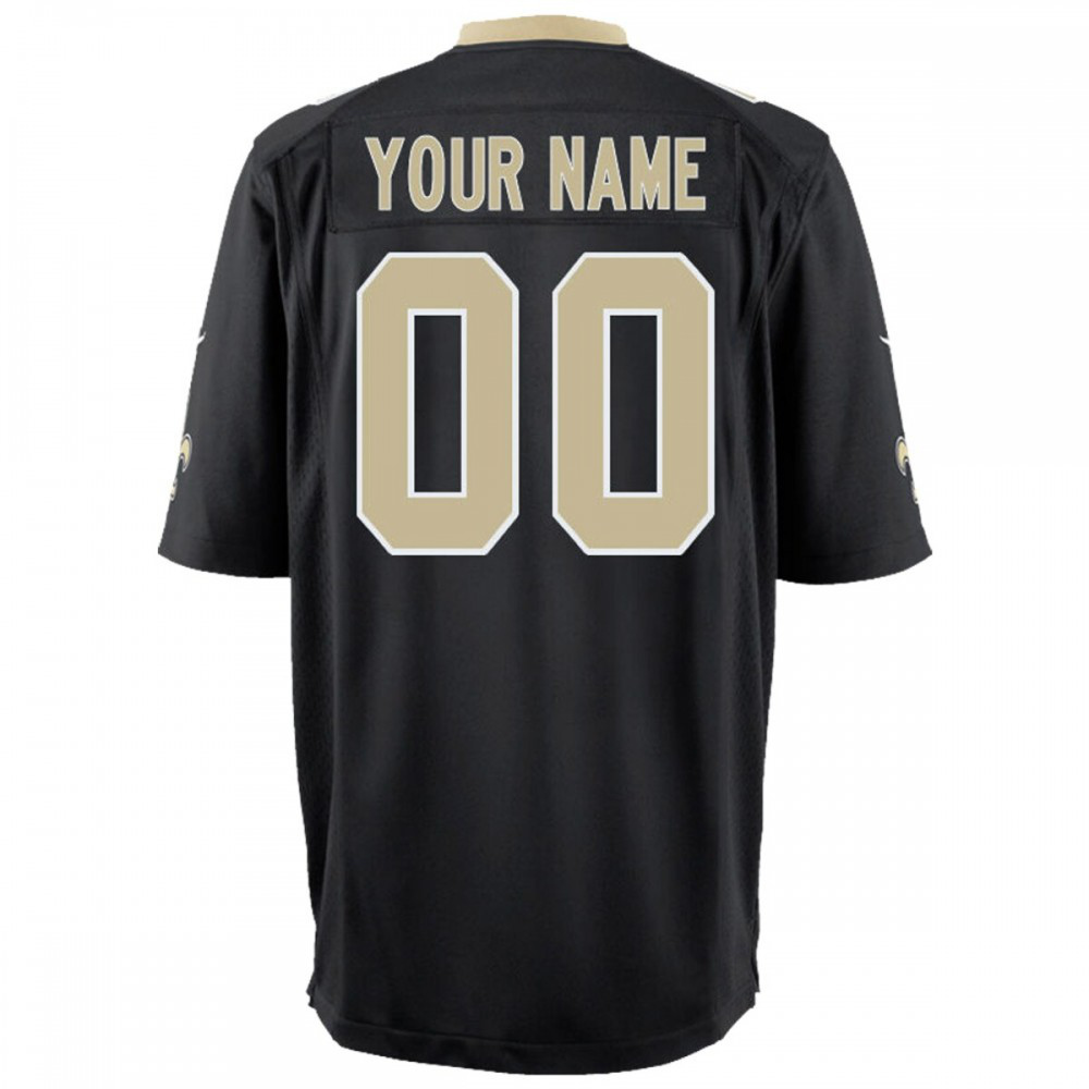 New Orleans Saints Nike Youth Custom Game Jersey - Black-GridironStore
